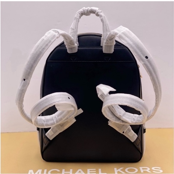 Michael Kors Jaycee Medium Pebbled Leather Backpack Black - Picture 4 of 12